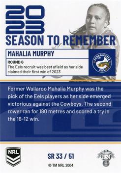 2024 NRL Traders Titanium - 2023 Season To Remember #SR33 Mahalia Murphy Back